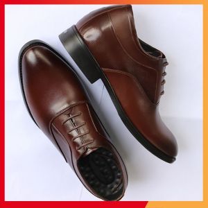 Giày Tây Nam Tăng Chiều Cao Da Bò Mã GC02 Tăng Cao 6.5 Cm