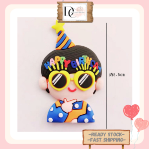 Happy Birthday Party Sunglasses Boys & Girls Party Hat Glasses Kids Cake Decoration Soft Rubber Cake Topper 派對男孩女孩生日快樂蛋糕