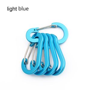 SJJL 5pcs Camping Climbing Aluminum Alloy Outdoor Backpack Fishing Hook Snap Clip Lock Buckle Keychain