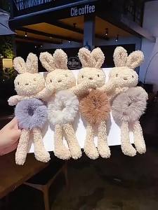 Bear Hair Ring Bear Hug Hair Rope Rubber Band Female Tie Head Rope Plush Cute Children Summer Ball Head Temperament