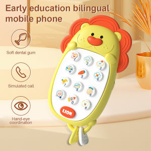 Baby Mobile Phone Bilingual Educational Toys for Kids Cute Cartoon Lion Teether Mobile Phone Toys 0-3 Baby Toy
