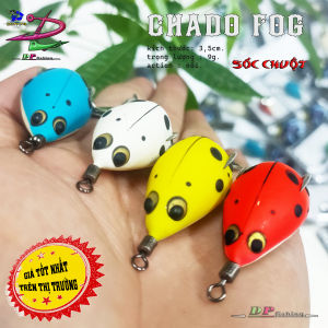 Mồi giả nhái hơi Sóc Chuột CHADO chấm bi lưỡi Titan (4cm-9g)
