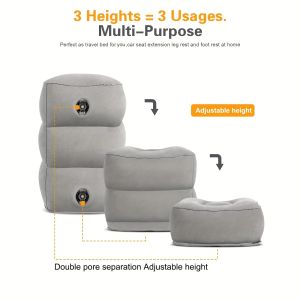Inflatable Foot Rest Pillow for Travel Airplane Travel Pillow-Adjustable Height Cushions Suitable for Office Home and Any Travel