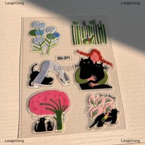 [COD] Laogeliang 1 tấm 3D Epoxy Resin trong suốt đề can Ins dễ thương mèo đen phim hoạt hình Jelly Sticker trang trí cho Diy trường hợp điện thoại máy tính xách tay máy tính bảng