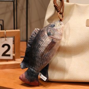 MRCHUA 3D Simulation Fish Fish Plush Toys 20CM Realisti Fish Series Fish Pendant Keychain Lovely Bags Decor Hanging Fish Doll Gifts