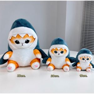 Cute Shark Cat Plush Toy Doll Pendant Japanese Popular Cartoon Shark Cat Doll Pendant Pillow Gift for Childrens Birthday Present