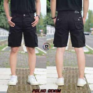 Celana Cargo Pendek Twill Carbon Nonstretch 27-38 by POLHO DENIM