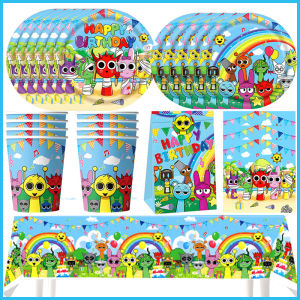 Sprunki Birthday Party Decoration Happy Birthday Plates Napkins Cups Tablecloth Tableware Supplies Setup For Boys Girls Children