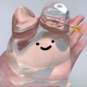 KODUS Transparent TPR Crystal Ball Simulation Rabbit Solid Water Ball Pinching Toy Sensory Toys Creative Bubble Rabbit Pinching Toy Birthday Gift
