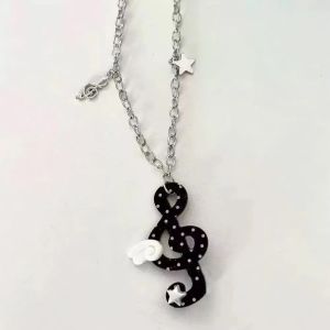 OUREAL Sweater Chain Musical Note Necklace Ancient Design Millennium Style Subculture Jewelry Adjustable Sweet Theme Y2K Sweater Chain For Girls Women
