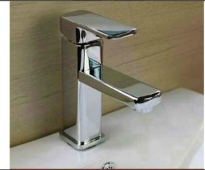 Vòi rửa mặt lavabo nóng lạnh cao cấp thép không gỉ kiểu dáng vuôngcao 30cm