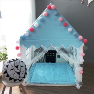 Stars Light Tent Play Teepee Oversized Tent for Kids Girls Baby 130CM Big Playhouse Baby Girl Toy Palace Castle Children Indoor Play Tent Toys LED lights decors Play Mat 帐篷 玩具屋