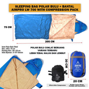 AIMPRO Sleeping Bag Polar Bulu Tebal dan Hangat - Sleeping Bag Bulu - Sleeping Bag - Sliping Bag - SB bulu - Sb Bulu tebal - Kantung tidur - Kantong tidur - SB - Selimut Camping hiking outdoor gunung