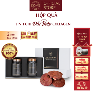 Collagen Nấm Linh Chi Đất Thép dạng viên (3 loại: 30 viên - 60 viên & Hộp quà 2 hũ 60 viên) - Chống lão hoá - Giảm nám - Làm sáng da - Hàng chính hãng