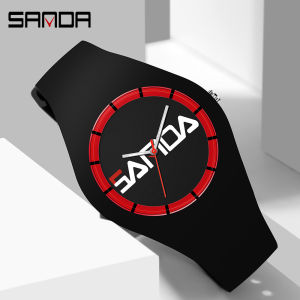 SANDA Womens/Mens Fashion Casual Quartz Sports Watches 30M Waterproof Silicone Strap Simple Wristwatch