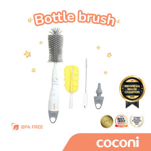 COCONI Quick Cleaning Silicone Bottle Brush 4 in 1 | Sikat Pembersih Botol Susu Bayi Silikon Sponge