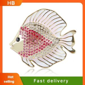 HB Cute Rhinestone Animal Tropical Fish Brooches For Women Clothing Coat Accessries Gifts
