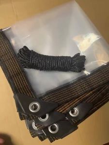 ผ้าใบกันน้ำ PVC Tarpaulin ผ้าใบกันน้ำ PVC โปร่งใส 100% แผ่นปิดหน้าต่างพลาสติกขนาดเล็กแผ่นหยดผ้าสำหรับผ้าม่านลานสวน