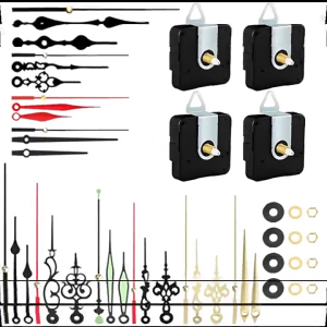 Clock Repair Kits with 4Pcs Quartzs Clock Movement Mechanism and 10 Pairs of Hand Set Combinations Shaft Length 18/20mm