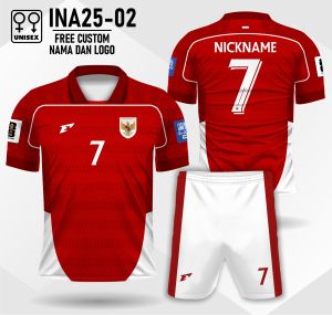 jersey setelan timnas Indonesia 2025 jersey sepak bola baju kaos bola fullpatch printing bahan embos topo premium