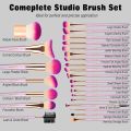 Jaf beauty makeup brush set professional women travel cosmetic kit purple pink. 