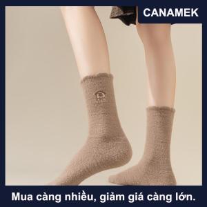 【CANAMEK】 1 5 đôi ấm cúng lông chồn dễ thương capybara vớ giữa bắp chân Phụ nữ mùa thu mùa đông dày hơn vớ ngủ sàn nhà lông mịn
