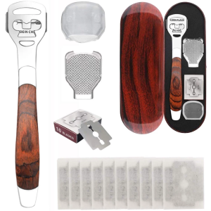 ✨ที่ขูดส้นเท้า【10 ใบมีด】✨เซ็ทคุ้ม! ใบมีดสแตนเลสไร้สนิม 🛡️ขูดเท้าเนียน ไม่บาดผิว ใช้งานปลอดภัย100%