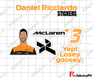 Daniel Ricciardo Sticker Pack / GLOSSY / MATTE / HOLOGRAPHIC RAINBOW / Waterproof / Scratchproof