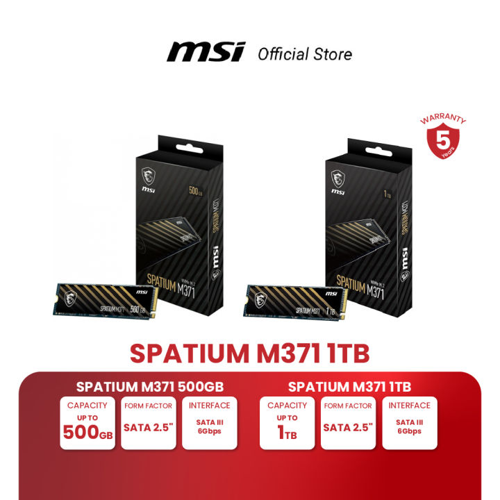 MSI SPATIUM M371 NVMe M.2 | 500GB | 1TB | PCIe Gen3x4, NVMe