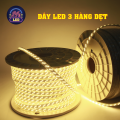 Dây Led 3 Hàng Hắt Trần Thạch Cao Trang Trí Quấn Cây Siêu Sáng,  Chịu Nước Tốt Ánh Sáng Vàng. 
