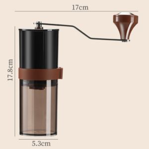 Manual Coffee Grinder Machine Grinding Home Outdoors Travel Hand Crank Portable Coffee Grinder Adjustable Bean Grinder with Brush