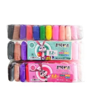 🧸 Đất Sét Siêu Nhẹ 12 Màu Cho Bé – Tạo Hình Thỏa Sức Không Bẩn Tay