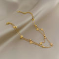 Noin Gelang Kaki Titanium Asli Anti Luntur Double Layered Little Star Untuk Wanita Korea GLK21. 