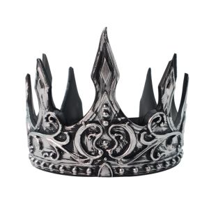 SDAYG Bar Mitzvah Crown King Crown Hair Hoop Korean Style PU Prince Crowns Simple Cosplay Pros Round Tiaras Wedding