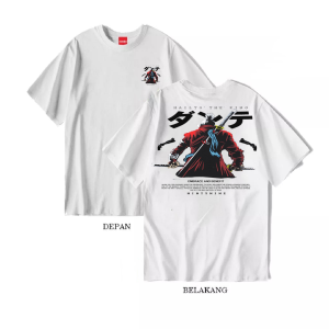 BAJU KAOS DISTRO ANAK LAKI LAKI UMUR 7-16 TAHUN MOTIF SERIES ANIME KATUN 30S PUTIH