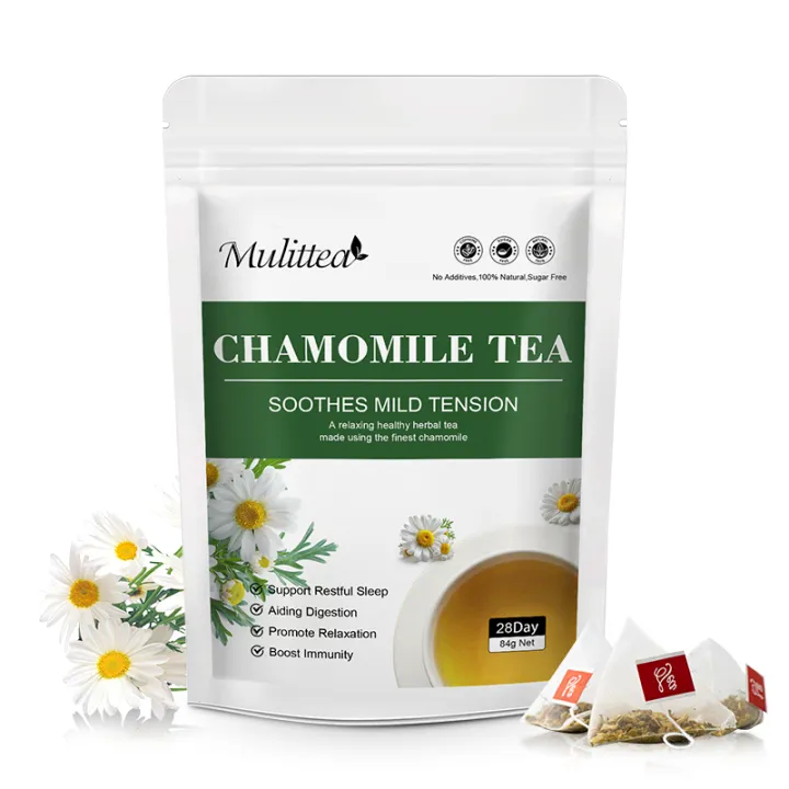 Mulittea Chamomile Herbal Tea Bedtime Sleep Well Helps Calm & Relaxing ...