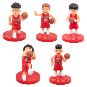 5 cái/bộ đỏ/trắng bóng rổ con số Đồ trang trí đồ trang trí gắn trên bánh trang trí tiệc sinh nhật cầu thủ bóng rổ đồ trang trí với cơ sở trang trí bánh