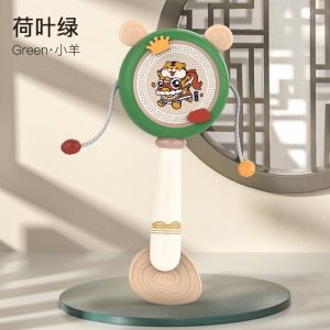 KFL Baby Childrens Large Rattle Can Chew Toys Hand Drum Chinese Wind Wave Drum Educational Toys 1 Year Old Baby拨浪鼓