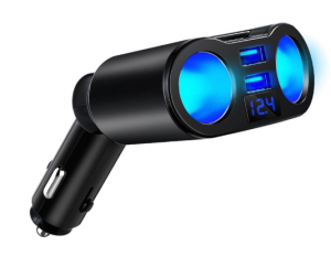 (Local Seller) KEBETEME Car Charger MP3 Bluetooth FM Music Player QC3.1 4.8A Fast Charge Dual USB 12V-24V Charger One Drag Three Lighter With Two Conversion Plug