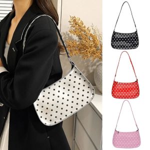 YIHVF493167 Polka Dot Pattern Polka Dot Underarm Bag PU Shoulder Carry Shoulder Bag Cute Sweet Style Lightweight Women Handbag Women Girls