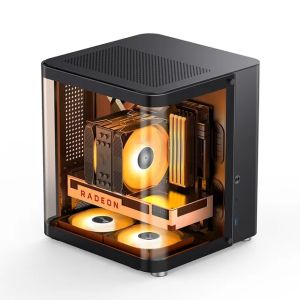 JONSBO TK-1 M-ATX/ITX Mini PC Case Ring tempered glass side transparent Maximum support for 160mm cooler and 240mm water cooling