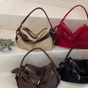 2026 New old money style denim patchwork lunchbox bag shoulder and crossbody handbag elegant commuter bag for women