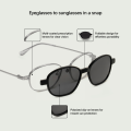 Sunnies Studios Clip-On Optical Willa (Eyeglasses Replaceable Graded Lens Polarized Men and Women). 