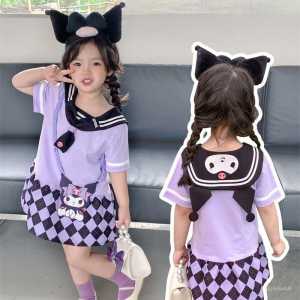 [KIDSFASHIONKOLEKSI]  Dress Pesta Kostum Sanrio Kuromi Dasi Ungu Cute Anak Perempuan