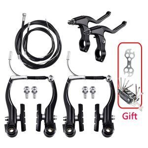 Lightweight Complete MTB Alloy Bicycle V Brake Set MTB Calipers Levers Cables Bicycle V-Type Brakes Lightweight Complete