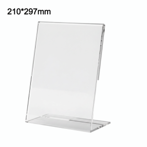 INVADER A4/A5 Table Sign Holder L-Type Clear Transparent Acrylic Display Stand Durable Double Side Card Holder Exhibit Display