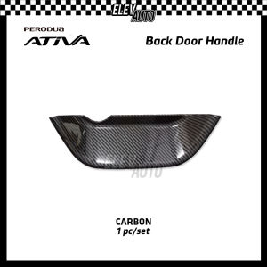Perodua Ativa Back Door Handle Carbon Matte Black Chrome Trim Tailgate Trunk Cover Accessories Gearup Gear Up Bodykit