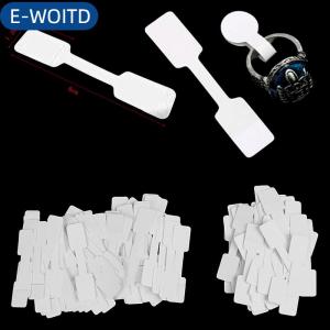 E-WOITD 50 100Pcs Blank price tags necklace ring jewelry labels paper stickers