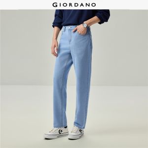Giordano Beau Monde Men Mid rise five-pocket washed denim jeans Free Shipping 13116712