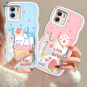 (Lokal Ready) Xinyu Casing hp Vivo Y17S Y27 Y36 Y16 Y15s Y15A Y12S Y12A Y02 Y02S Y22s Y35 Y21T Y21S Y33S Y12 Y12i V25e V27e Y15 Y17 Y11 Y20S Y91C Y19 Y30 Y50 Y53s S1 Pro Casing Ponsel Pasangan Manis Beruang Es Krim Tepi Bergelombang Soft Case